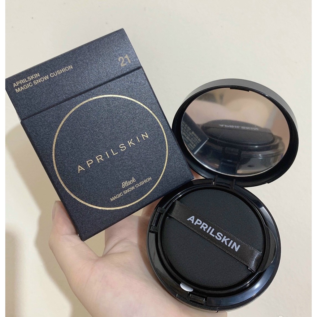 Phấn Nước Aprilskin Kiềm Dầu, Che Phủ Hoàn Hảo April Skin Black Magic Snow Cushion 15g - Vỏ Đen | BigBuy360 - bigbuy360.vn