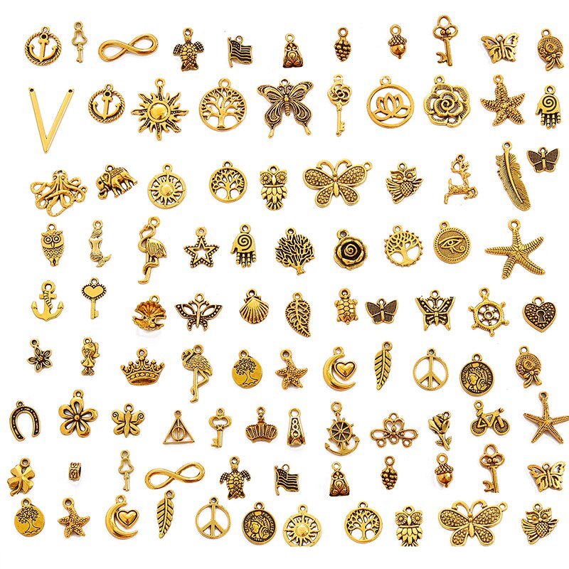 Bộ 10 mặt dây chuyền hình chú chim chất liệu kim loại phong cách vintage dành cho làm trang sức DIY