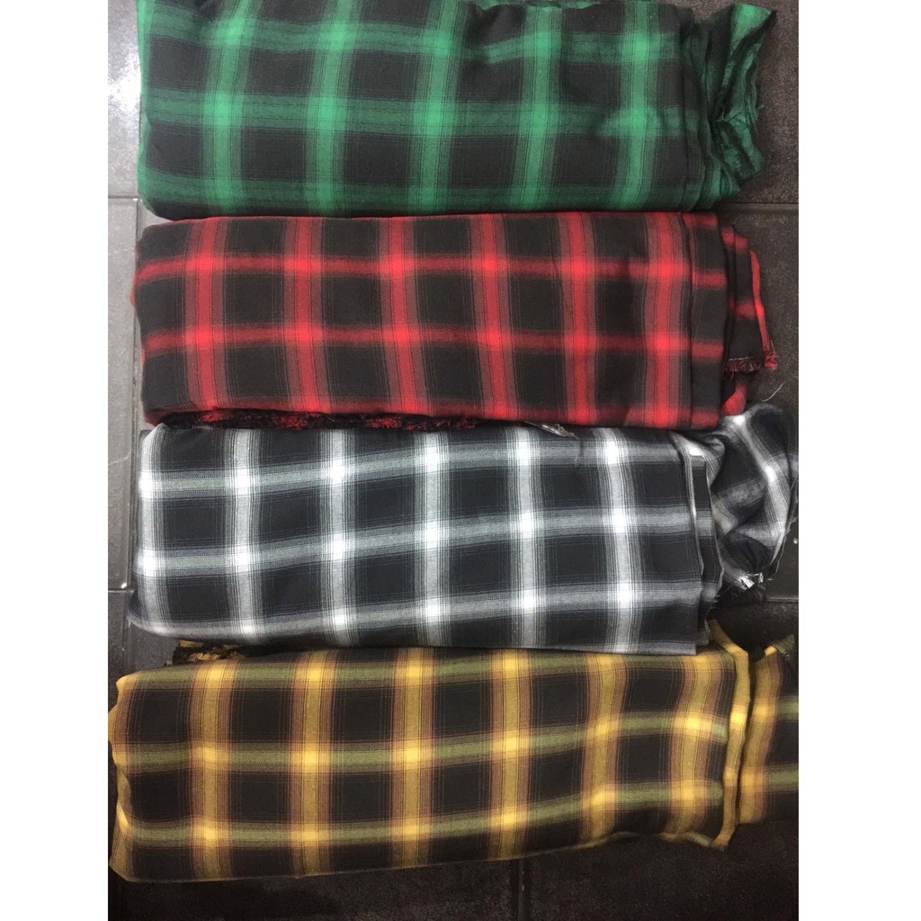 Vải flannel kate caro 4 màu khổ 1m5