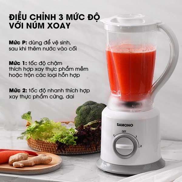 Máy xay sinh tố đa năng SAMONO SW-BB300A 2 cối xay gia vị xay sinh tố - Hàng chính hãng