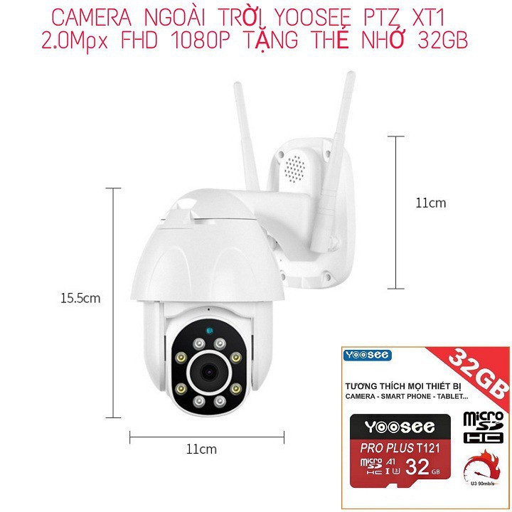 HOT(BẢO HÀNH SẢN PHẨM 3 NĂM- 1 ĐỔI 1 TRONG 7 NGÀY - TẶNG KÈM THẺ 32GB YOOSEE CHÍNH HÃNG) - Camera yoosee ngoài trời PTZ