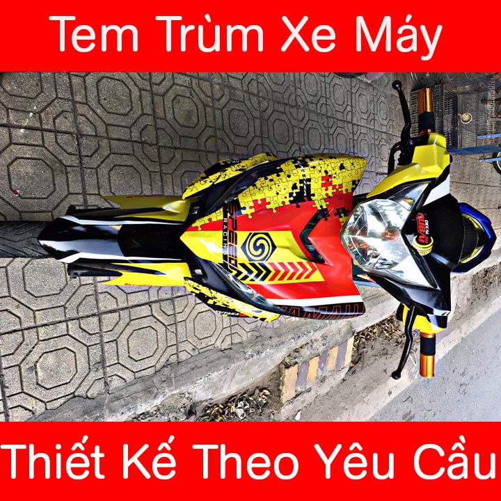 Tem Trùm Xe Exciter 135 SPEED Vàng Đen