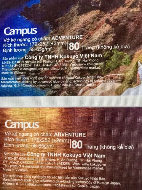 Vở Natural Adventure campus 80T có chấm