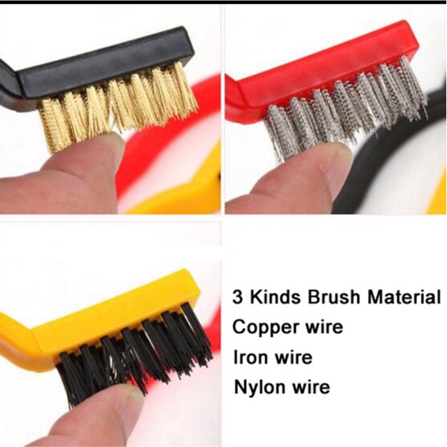 MVP3122 Set 3 bàn chải sợi thép dùng để cọ bếp , khe tường , vết bẩn cứng đầu tiện lợi