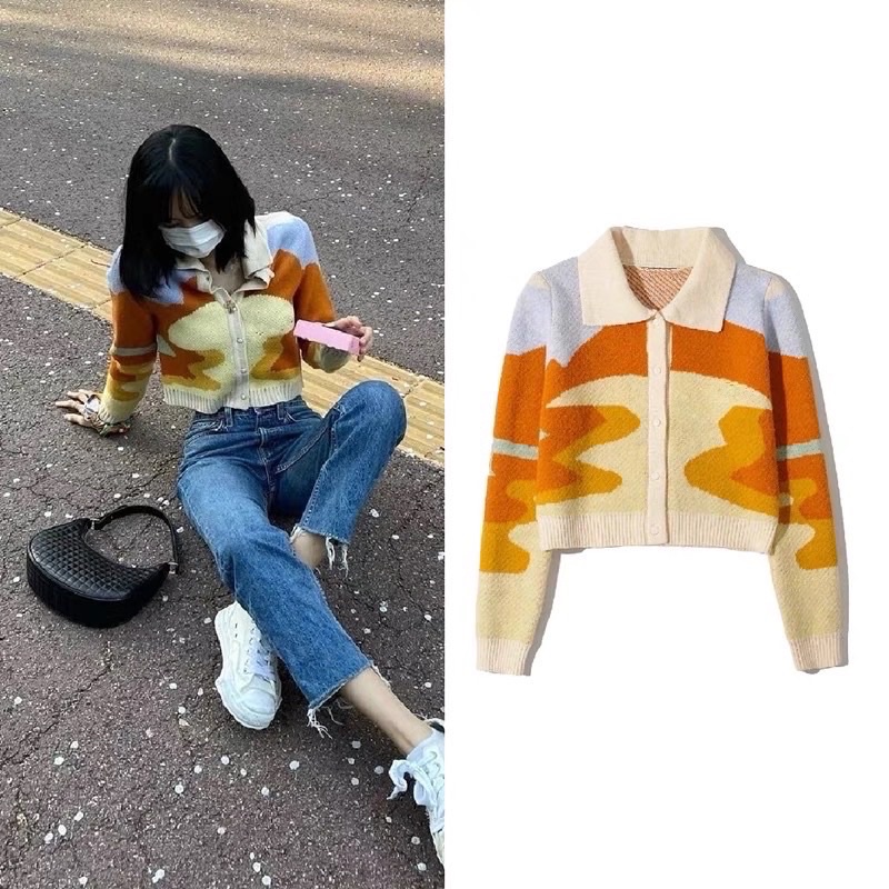 Áo croptop len giống Lisa BLACKPINK, Taeyeon SNSD, Miyeon GIDLE
