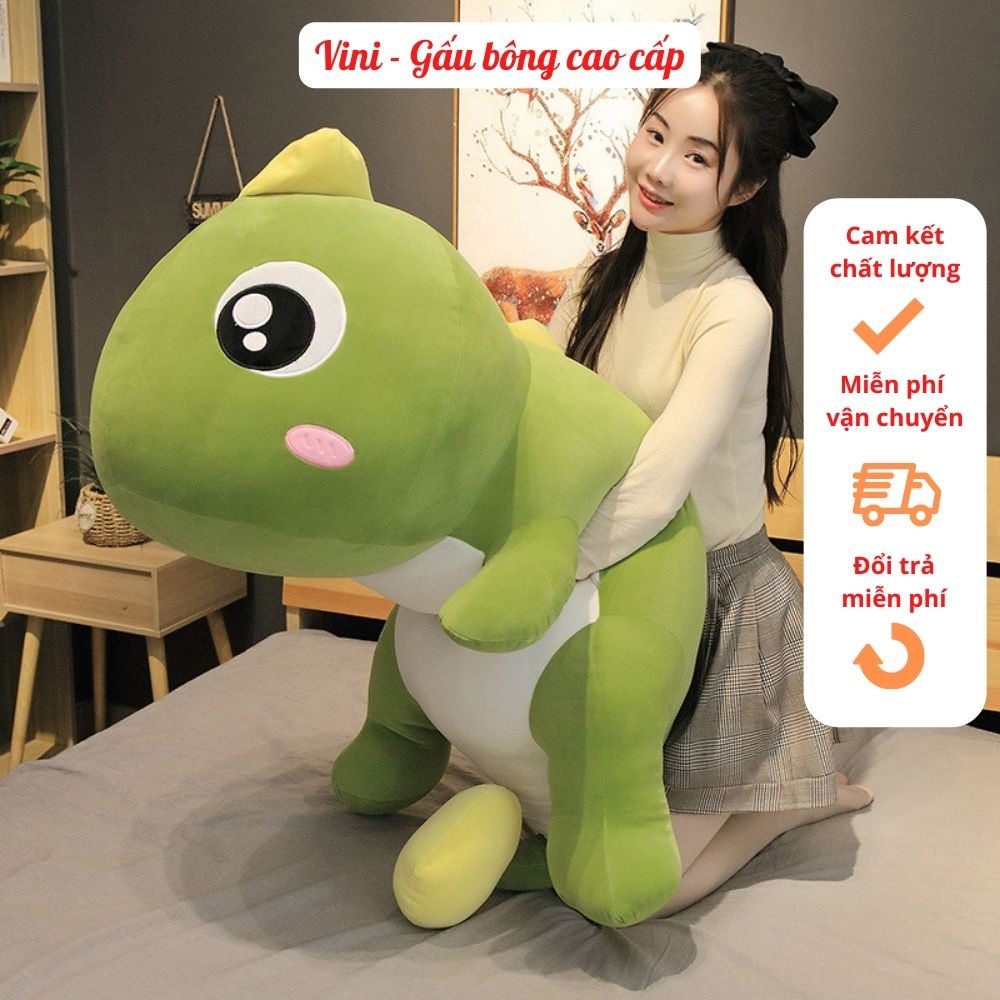 Gấu Bông Khủng Long Đuôi Tim Siêu To Khổng Lồ, Gối Ôm Hình Thú Chất Liệu Cao Cấp Siêu Êm Kích Thước 80cm-1m3