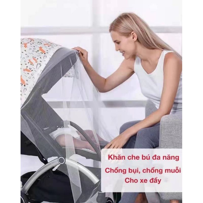 Ninikids: Khăn choàng che bé bú cotton  đồ dùng sơ sinh, đồ dùng mẹ và bé