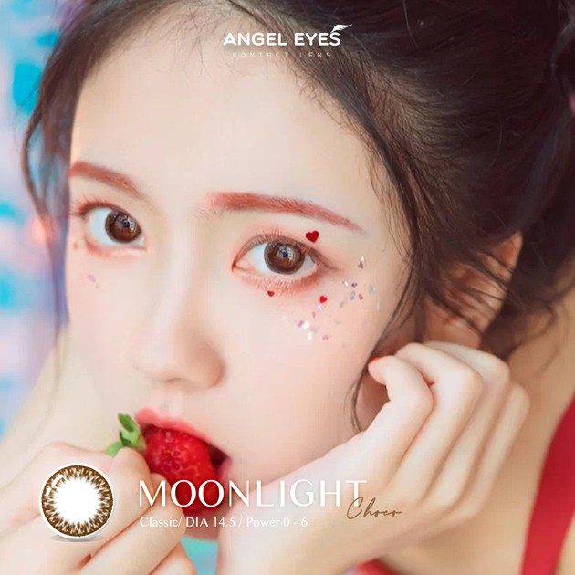 Lens giãn tròng nâu choco tự nhiên Moonlight hiệu Angel Eyes đường kính 14.5mm