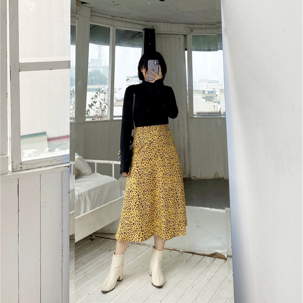 [FOUR6] Chân váy dài nữ họa tiết da báo | BigBuy360 - bigbuy360.vn