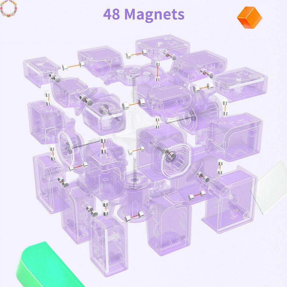 Gan 3x3x3 3rd Order Mirror Magnetic Rubik's Cube Purple Magnetic Speed Mirror M Cube Anti-stress Professional Educational Toys 2022 Hot New Products