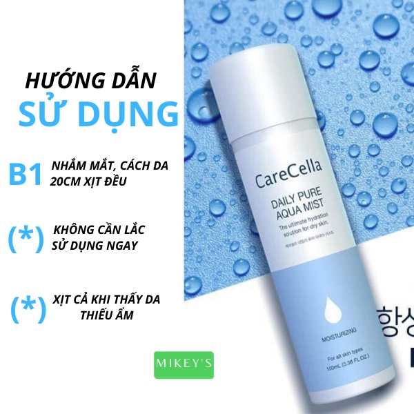 Xịt khoáng Khóa Nền Dưỡng Da Phun Sương CARECELLA xuất xứ Hàn Quốc (100 mL)