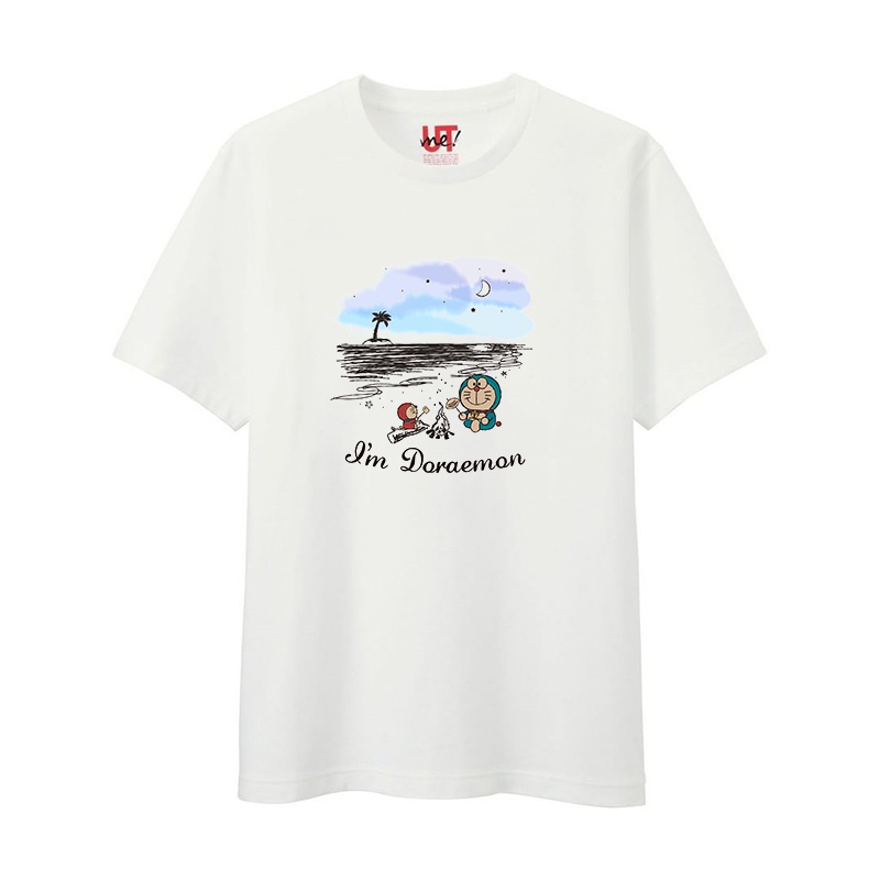 Áo Thun Uniqlo Ngắn Tay In Hình Mèo Máy Uniqlo Doraemon Dễ Thương Cho Nam Và Nữ