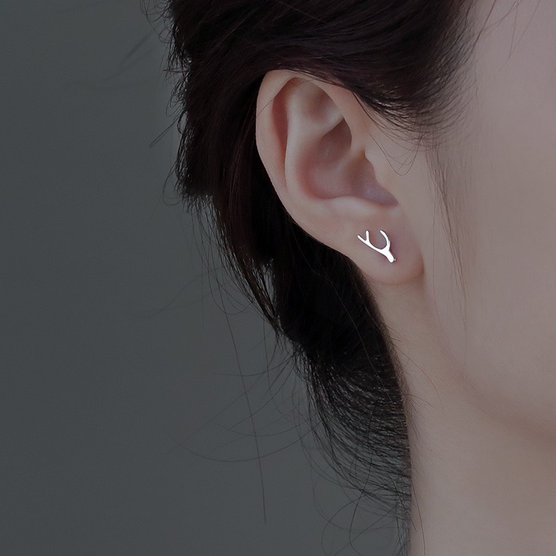 Khuyên tai bạc 925 cành cây lạ mắt độc đáo nhỏ nhắn dễ thương đáng yêu Dế Bạc - K5997