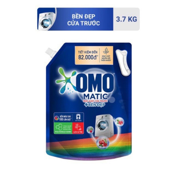 Nước Giặt OMO Matic [𝐅𝐑𝐄𝐄𝐒𝐇𝐈𝐏] Bền Đẹp cửa trước túi 3.7kg