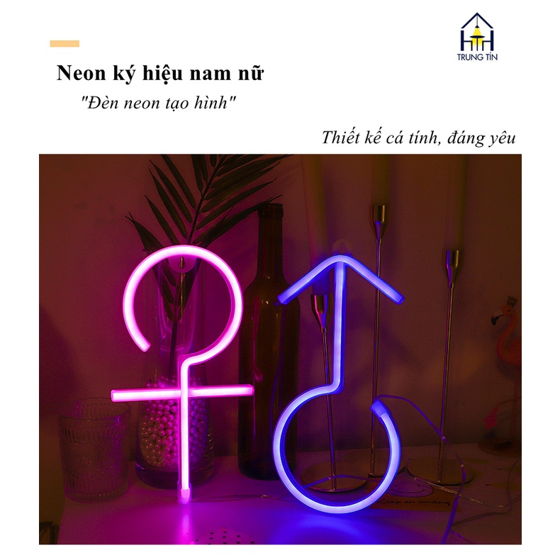 Đèn LED chữ neon hình KÝ HIỆU NAM NỮ trang trí DECOR phòng ngủ , quán