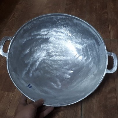 Chảo gang đáy võng chuyên chiên cơm, xào nấu thức ăn size 36 cm-Chảo gang  đúc võng lòng của làng nghề