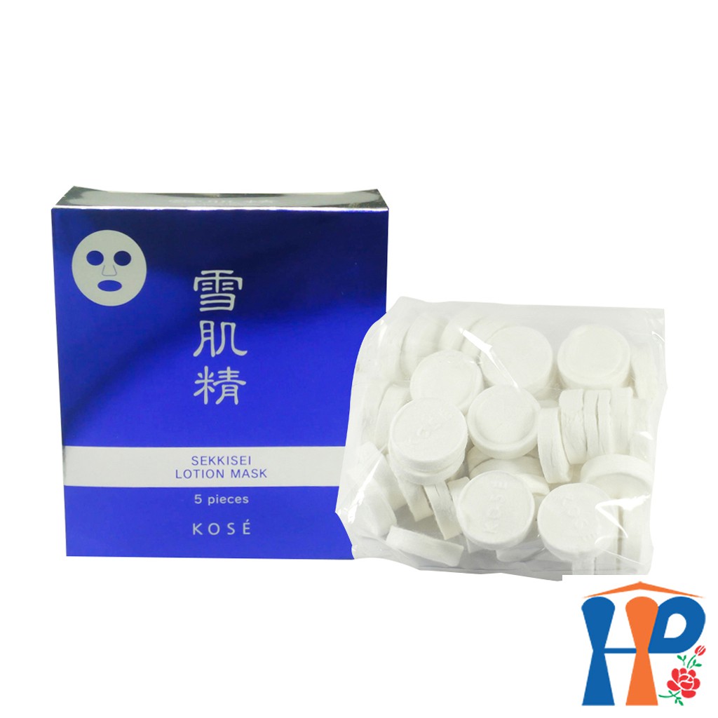 Mặt nạ giấy nén Kose Sekkisei Lotion Mask 50 pcs (100% bột giấy nguyên chất, Nhật Bản) Hani Peni