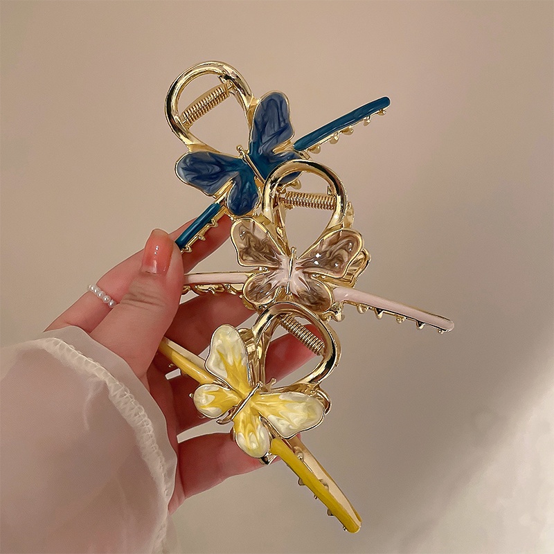 Kẹp Tóc Kim Loại Hình Bướm Sang Trọng Đơn Giản Cho Nữ