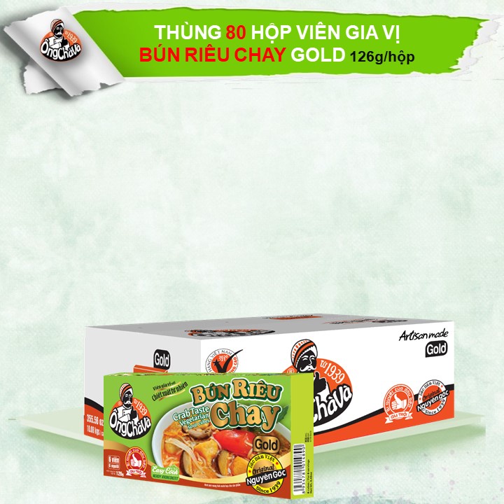 Thùng Viên Gia Vị Bún Riêu Chay Gold 126gram Ông Chà Và 80 Hộp Siêu Tiết Kiệm Dễ Dùng Và Tiện Lợi Thích Hợp Cho Quán Ăn