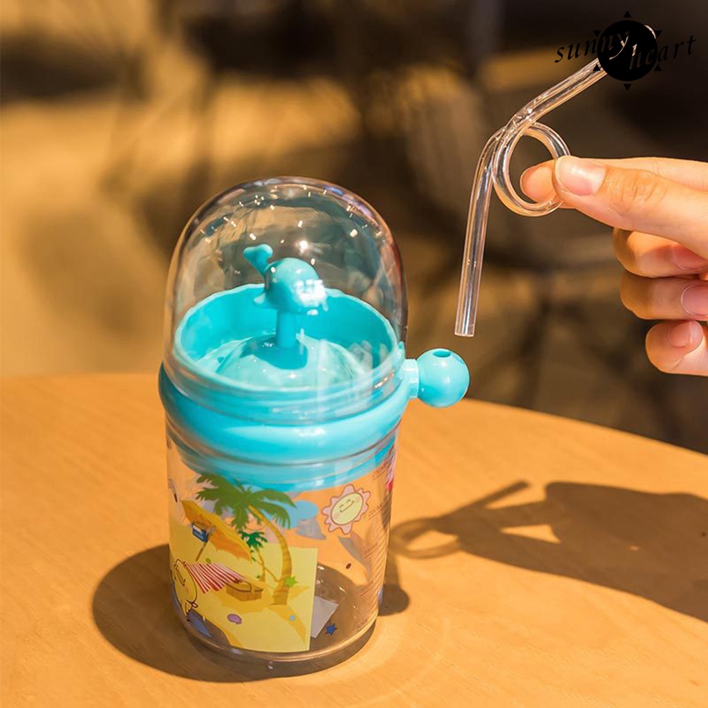 Bình Nước Hình Cá Voi Dễ Thương Dung Tích 250ml Có Ống Hút Tiện Dụng Cho Bé