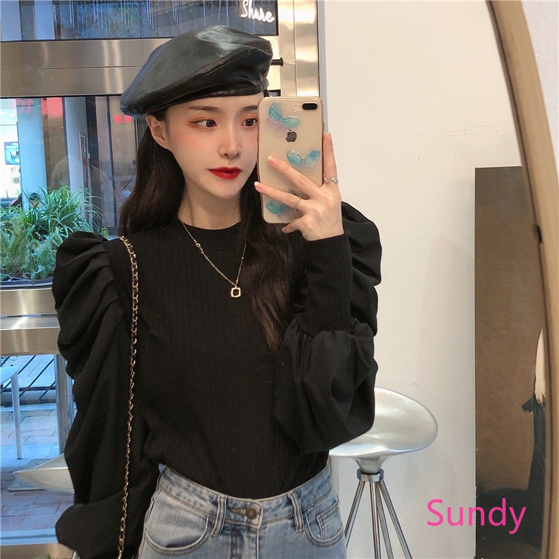 Áo sơ mi tay dài kiểu vintage pháp thời trang mùa thu cho nữ