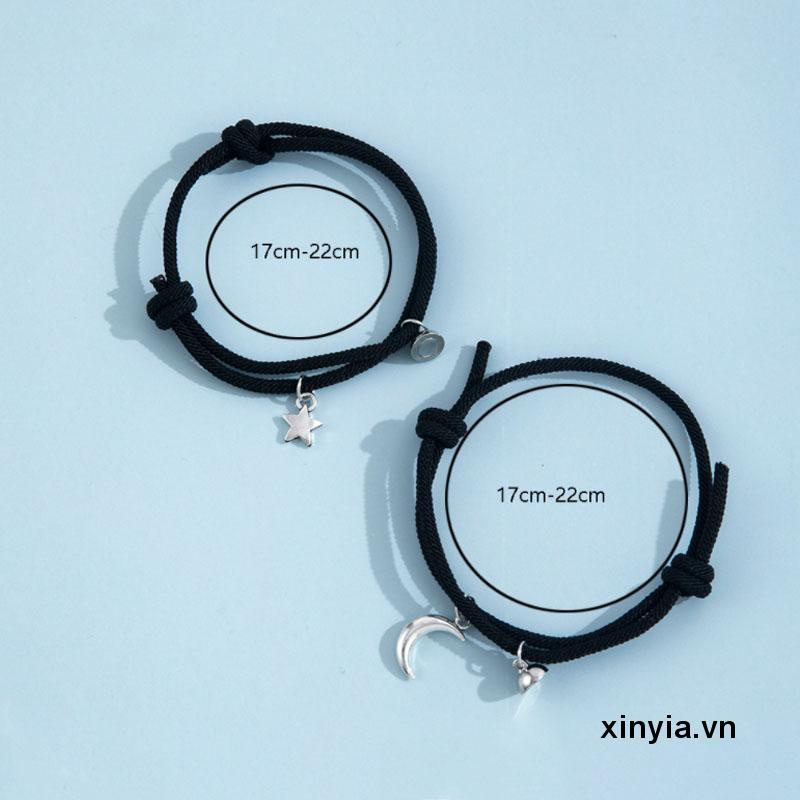 Vòng Tay Dây Đan Mặt Trăng Ngôi Sao Đơn Giản Thu Hút Quyến Rũ Có Thể Điều Chỉnh Cho Cặp Đôi