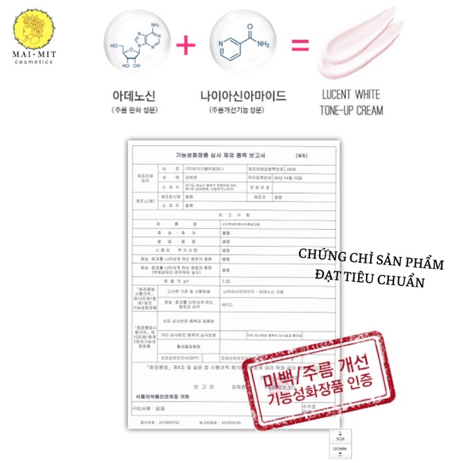 Kem dưỡng trắng da RIRE Lucent White Tone Up Cream 40ml