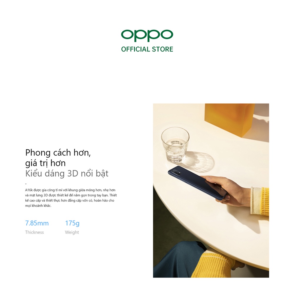 Điện thoại OPPO A16k (3GB/32GB) - Hàng chính hãng