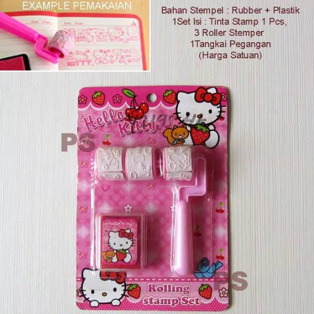 1 Bộ Con Dấu Lăn In Hình Hello Kitty