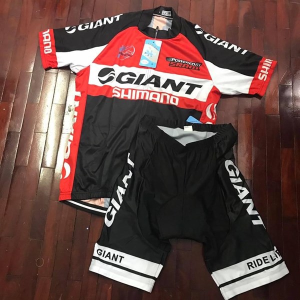 Bộ quần áo xe đạp đội tuyển Giant Shimano đen đỏ trắng