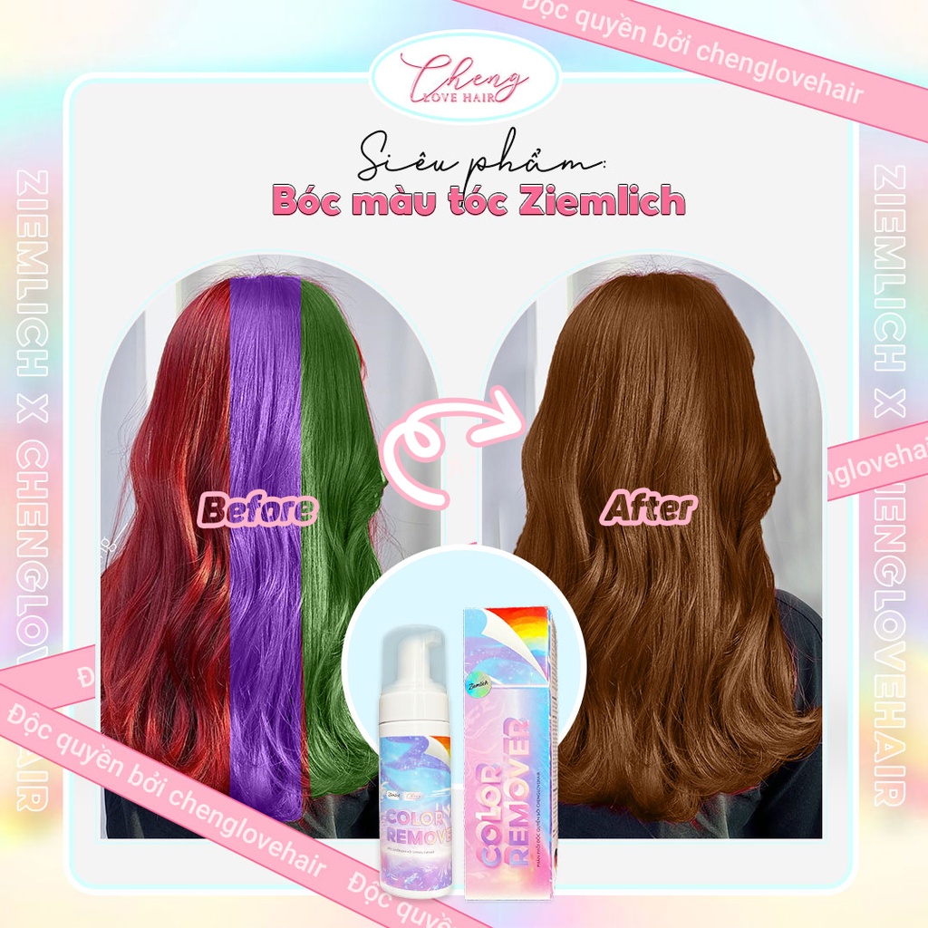 [ĐỘC QUYỀN] Bóc màu Ziemlich - Bóc màu chuẩn tông, tóc mượt căng bóng | Chenglovehair