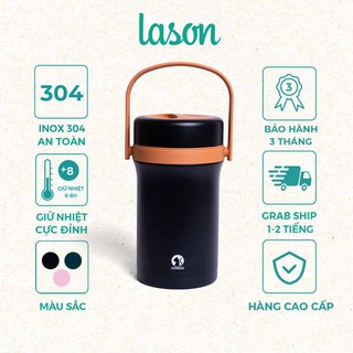 Hộp cơm giữ nhiệt 3 ngăn 2.2L Lason, cà men đựng cơm, cặp lồng ủ nóng 6-8 tiếng