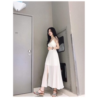 Váy maxi dây đan lưng