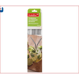 Set 6 ống hút inox Profissimo kèm 1 chổi cọ rửa hàng nội Đức