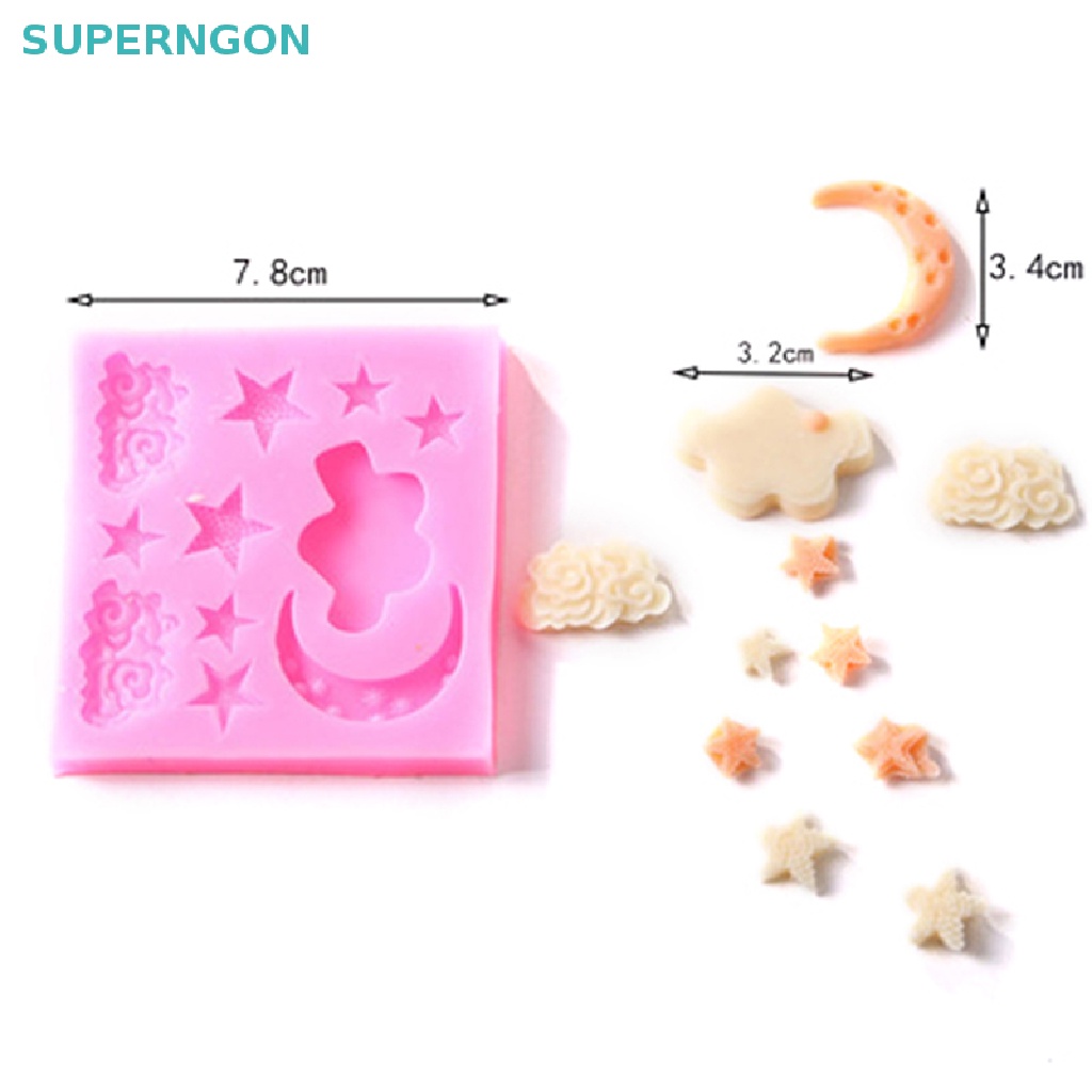 Khuôn Silicone Tạo Hình Làm Bánh Kẹo Hình Trăng Sao DIY