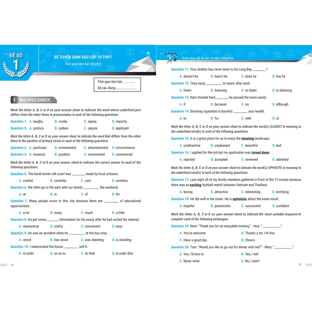 Sách Chinh phục đề thi vào 10 môn tiếng Anh (Tái bản) MEGATHCS9371