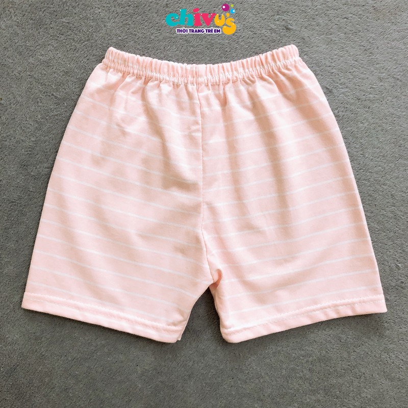 Combo 10 Quần Short Đùi Mùa Hè Cho Bé Chất Cotton Hoạ Tiết Sọc Kẻ Ngang