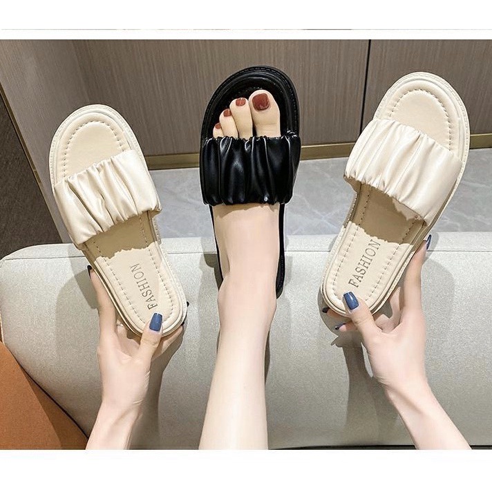 Dép Bánh Mỳ Nữ Đế 3CM QUAI NHÚN Thời Trang Hottrend 2023