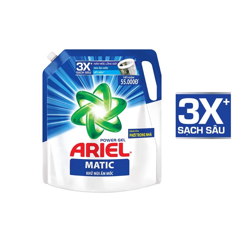 NƯỚC GIẶT ARIEL POWER GEL MATIC KHỬ MÙI ẨM MỐC 2KG