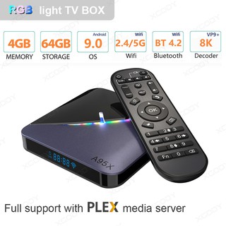 A95X F3 S905X3 RGB Light TV Box Support 8K Plex Media Server Android 9.0 HDMI 2.1 Dual WiFi