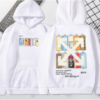 🍁 Áo thời trang hoodie unisex off white lọ xịt sơn nỉ bông loại 1 đẹp rẻ cho nam nữ MS02