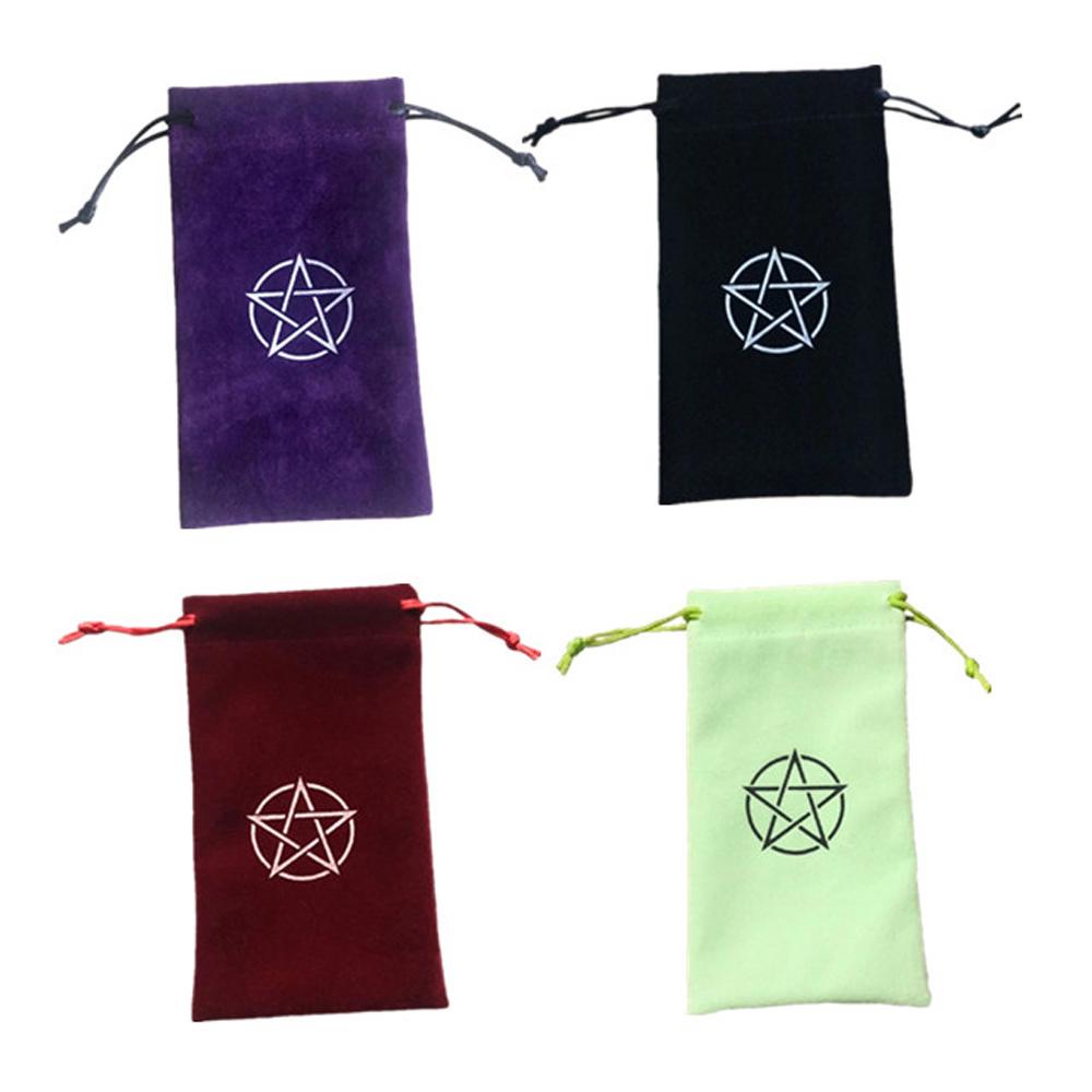 Túi Dây Rút Vải Nhung Đựng Bài Tarot Thêu Họa Tiết Phù Thủy