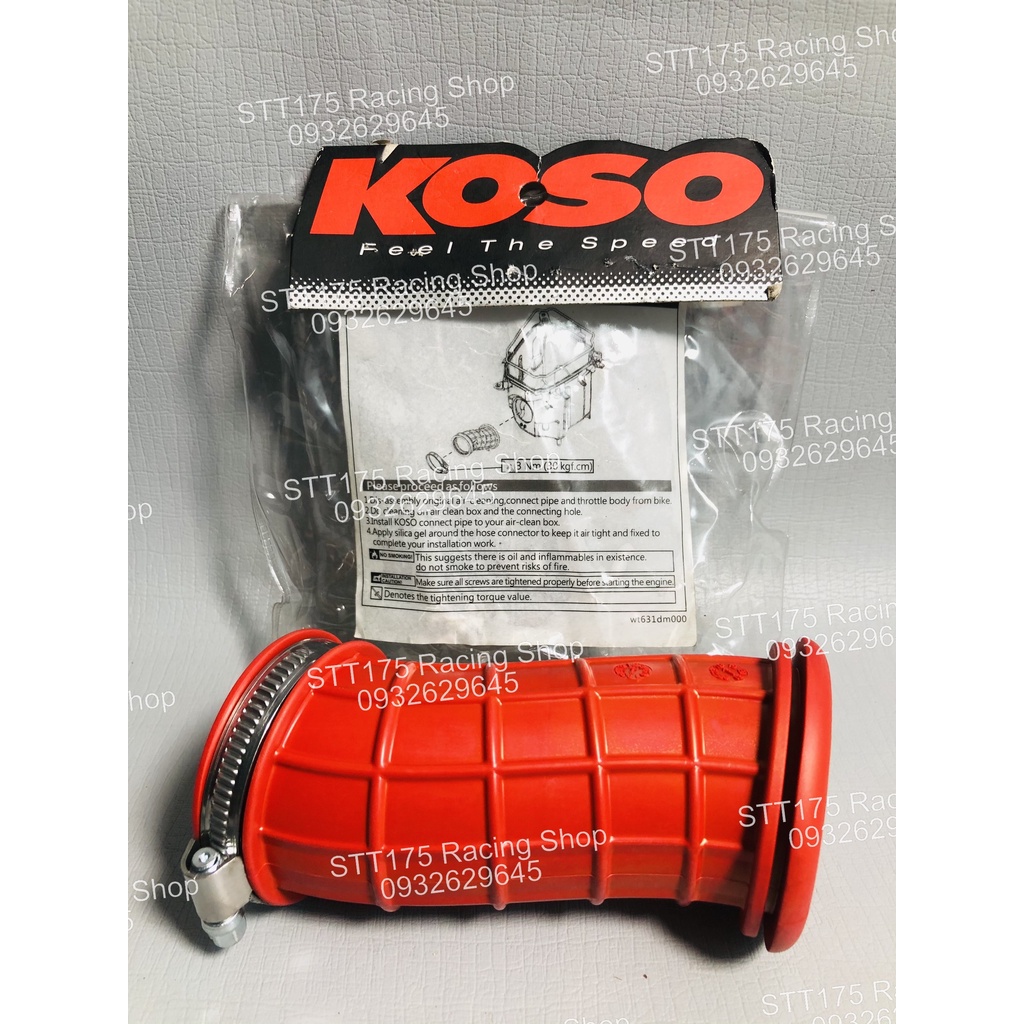 Co gió Koso Winner 150 ( dùng cho các xe Winner lên họng xăng lớn ) ( Phi trong co gió là 46mm )