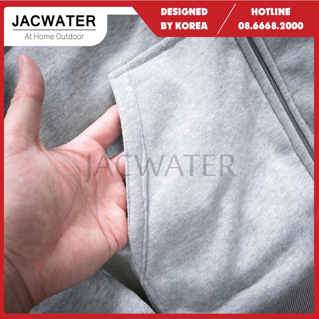 Áo khoác hoodie nỉ nam nữ lót lông có mũ cản gió giữ ấm mùa đông JACWATER V520 | BigBuy360 - bigbuy360.vn