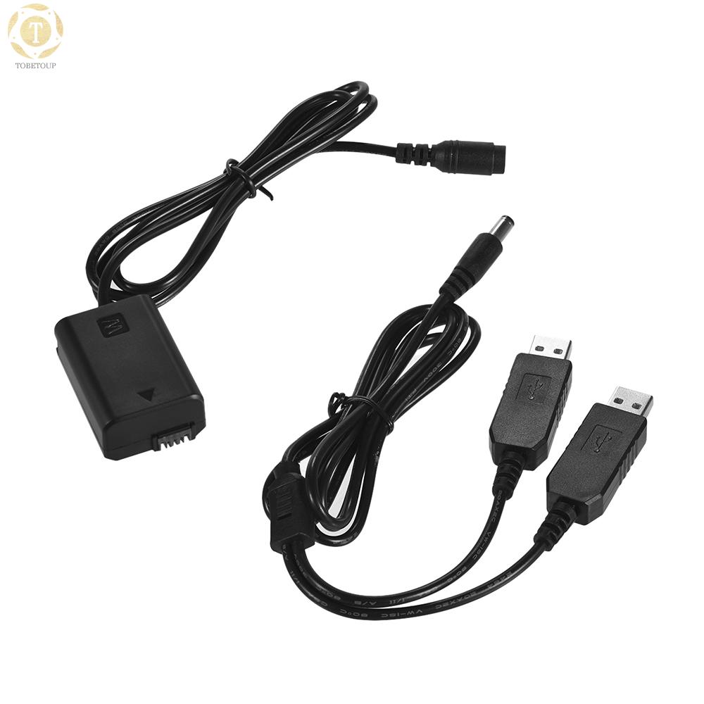 Shipped within 12 hours】 Andoer Dual USB Power Kit AC Adapter Replacement NP-FW50 DC Coupler Dummy Battery Fully Decoded for Sony NEX-3 series, NEX-5N/5R/5C/5T series, NEX-6 series, NEX-7 series, a5000, a6300, a6000, A33,DSC-RX10 RX10 II Camera Adap [TO]