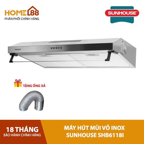 Máy hút mùi vỏ inox SUNHOUSE SHB6118I chính hãng giá tốt