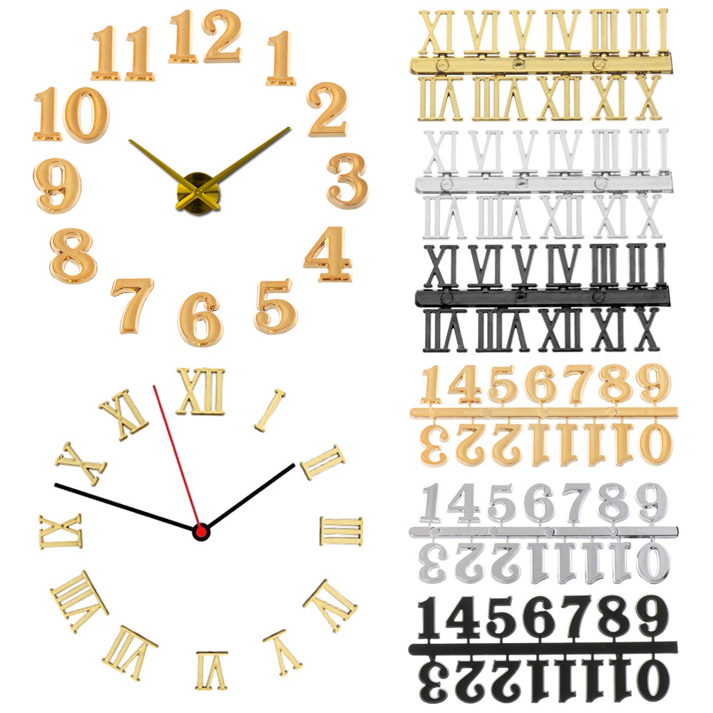 MIOSHOP 1 Set Handmade Material Clock Numerals Accessories Restore Roman Numerals Arabic Number Replacement Gadget DIY Digital Repair Tools|Clock Parts/Multicolor