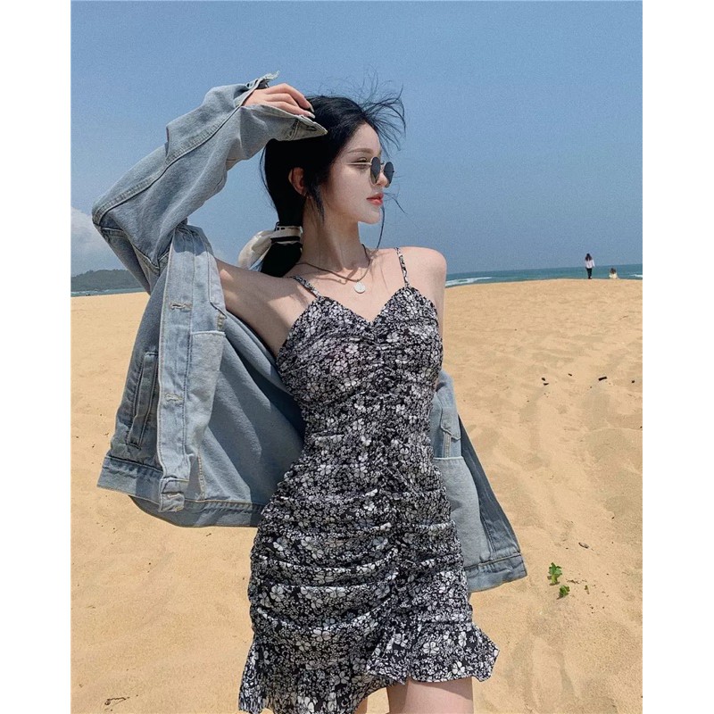 [NEW] Váy 2 dây hoa nhí nhúm eo siêu xinh sẵn hàng | BigBuy360 - bigbuy360.vn