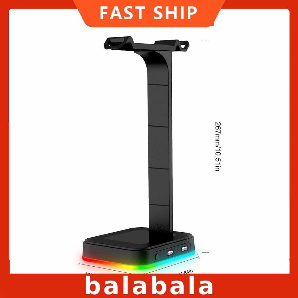 [BL]RGB Headphone Stand With 2 USB Ports Desk Gaming Headset Holder Hanger Rack