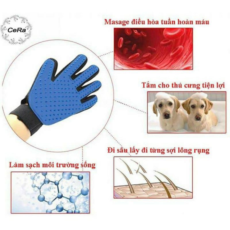 Găng tay vuốt lông rụng rối cho chó mèo